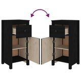 Sideboards 2 pcs Black 40x35x80 cm Solid Wood Pine - Extra Image