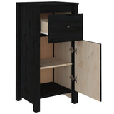 Sideboards 2 pcs Black 40x35x80 cm Solid Wood Pine - Rear View