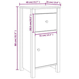 Sideboards 2 pcs Black 40x35x80 cm Solid Wood Pine