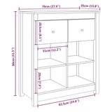 Sideboard 70x35x80 cm Solid Wood Pine - Extra Image