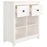 Sideboard White 70x35x80 cm Solid Wood Pine - 45-Degree Angle