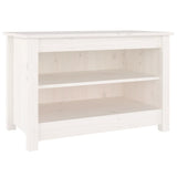 Shoe Bench White 70x38x45.5 cm Solid Wood Pine - Front View