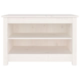 Shoe Bench White 70x38x45.5 cm Solid Wood Pine - Side View