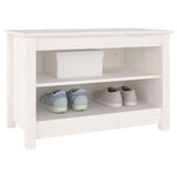 Shoe Bench White 70x38x45.5 cm Solid Wood Pine - 45-Degree Angle