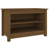 Shoe Bench Honey Brown 70x38x45.5 cm Solid Wood Pine - Front View