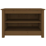 Shoe Bench Honey Brown 70x38x45.5 cm Solid Wood Pine - Side View