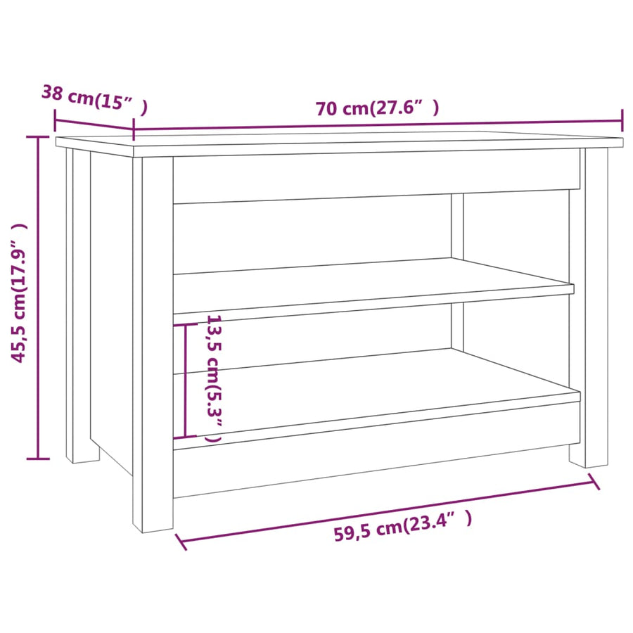 Shoe Bench Honey Brown 70x38x45.5 cm Solid Wood Pine