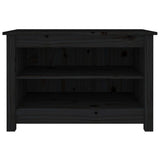 Shoe Bench Black 70x38x45.5 cm Solid Wood Pine