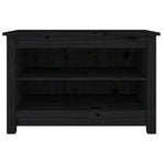 Shoe Bench Black 70x38x45.5 cm Solid Wood Pine