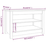 Shoe Bench Black 70x38x45.5 cm Solid Wood Pine