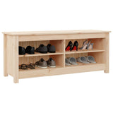 Shoe Bench 110x38x45.5 cm Solid Wood Pine - Rear View
