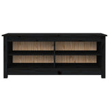 Shoe Bench Black 110x38x45.5 cm Solid Wood Pine