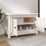 Shoe Cabinet White 70x38x45.5 cm Solid Wood Pine - Side View