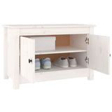Shoe Cabinet White 70x38x45.5 cm Solid Wood Pine - Top-Down View