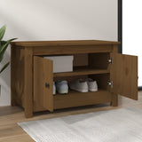 Shoe Cabinet Honey Brown 70x38x45.5 cm Solid Wood Pine - Side View