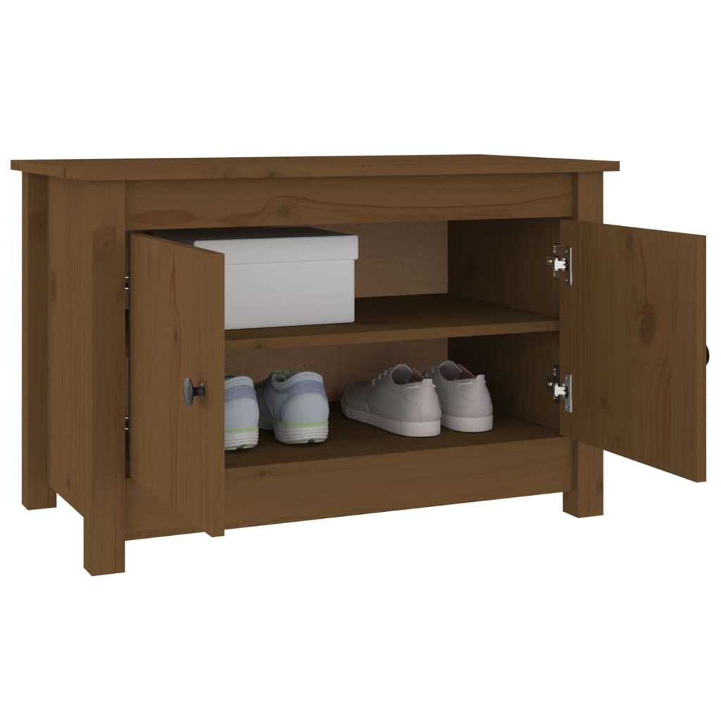Shoe Cabinet Honey Brown 70x38x45.5 cm Solid Wood Pine