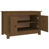 Shoe Cabinet Honey Brown 70x38x45.5 cm Solid Wood Pine - Rear View