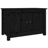Shoe Cabinet Black 70x38x45.5 cm Solid Wood Pine - Front View
