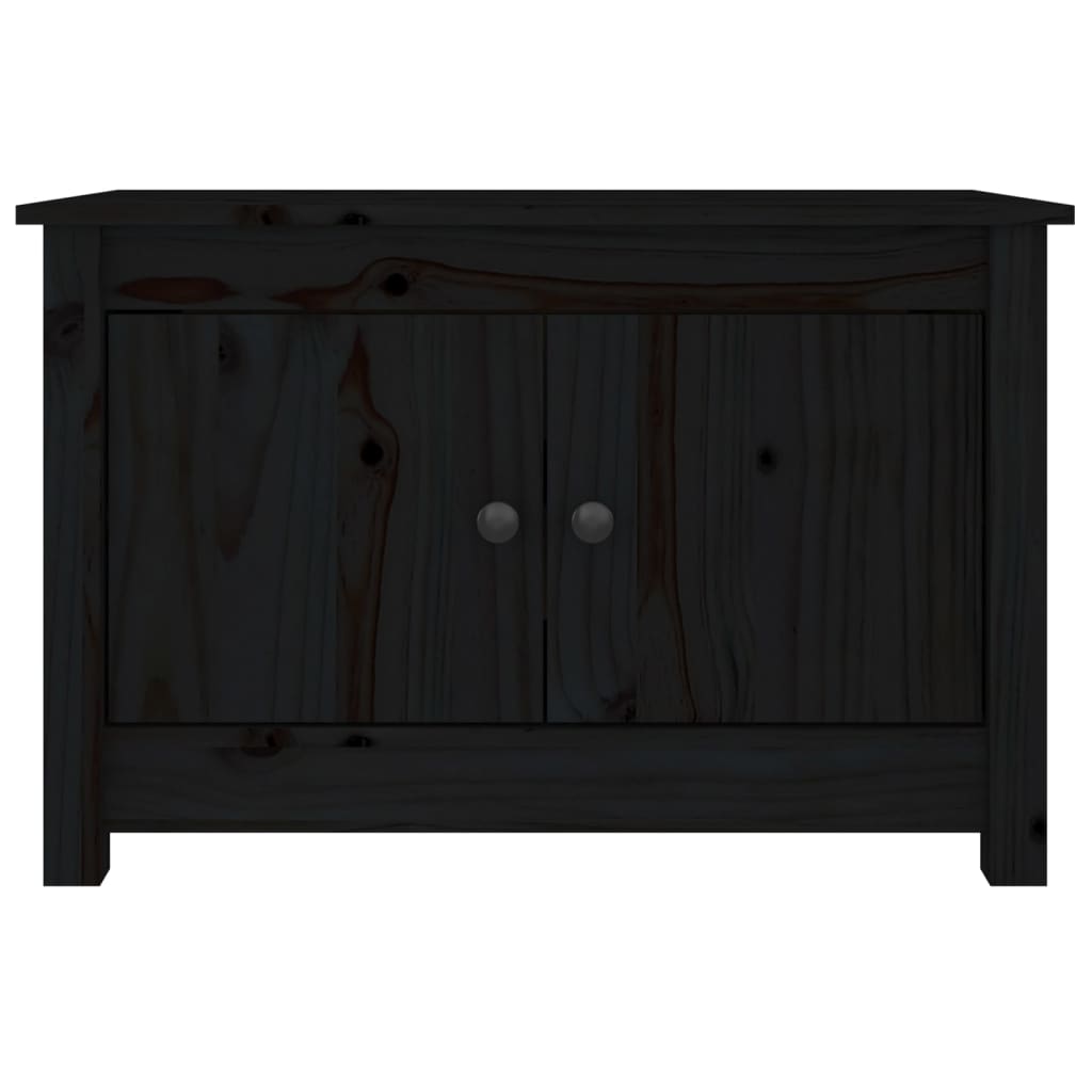 Shoe Cabinet Black 70x38x45.5 cm Solid Wood Pine