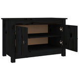 Shoe Cabinet Black 70x38x45.5 cm Solid Wood Pine - Rear View