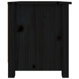 Shoe Cabinet Black 70x38x45.5 cm Solid Wood Pine - Close-Up Angle