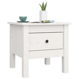 Side Table White 40x40x39 cm Solid Wood Pine