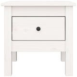 Side Table White 40x40x39 cm Solid Wood Pine
