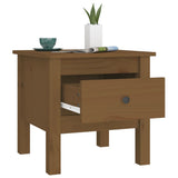 Side Tables 2 pcs Honey Brown 40x40x39 cm Solid Wood Pine - Close-Up Angle