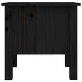 Side Table Black 40x40x39 cm Solid Wood Pine