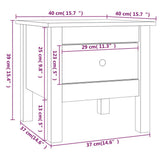 Side Table Black 40x40x39 cm Solid Wood Pine - Extra Image