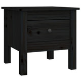 Side Tables 2 pcs Black 40x40x39 cm Solid Wood Pine - Close-Up Angle