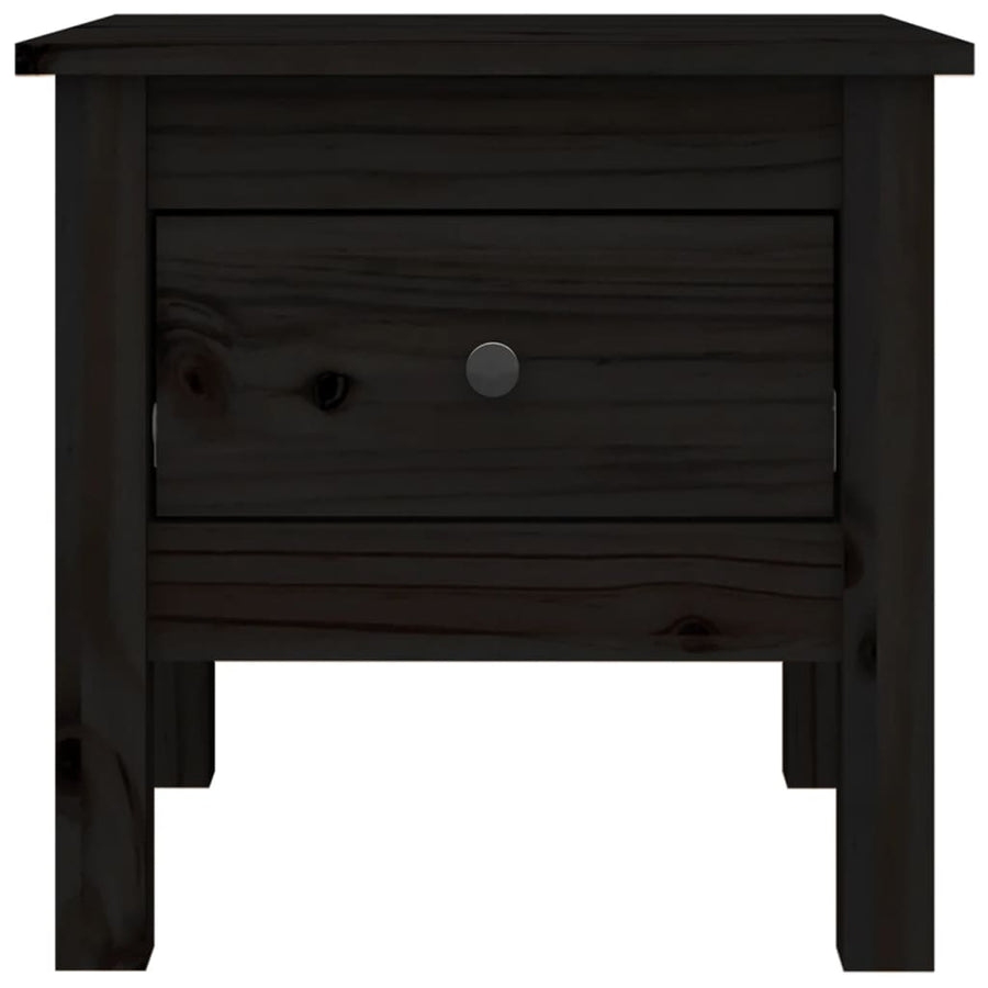 Side Tables 2 pcs Black 40x40x39 cm Solid Wood Pine