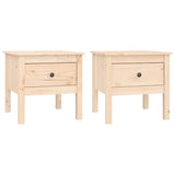 Side Tables 2 pcs 50x50x49 cm Solid Wood Pine - Front View