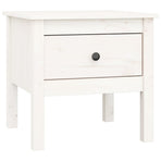 Side Table White 50x50x49 cm Solid Wood Pine