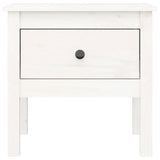 Side Table White 50x50x49 cm Solid Wood Pine - Rear View