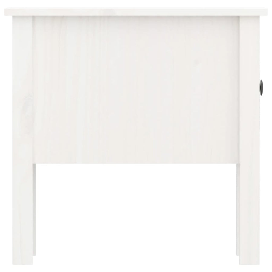 Side Table White 50x50x49 cm Solid Wood Pine