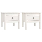 Side Tables 2 pcs White 50x50x49 cm Solid Wood Pine
