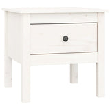 Side Tables 2 pcs White 50x50x49 cm Solid Wood Pine - Side View