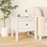 Side Tables 2 pcs White 50x50x49 cm Solid Wood Pine - Top-Down View