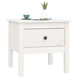 Side Tables 2 pcs White 50x50x49 cm Solid Wood Pine - Rear View