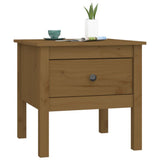 Side Table Honey Brown 50x50x49 cm Solid Wood Pine - Top-Down View