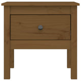 Side Table Honey Brown 50x50x49 cm Solid Wood Pine - Rear View