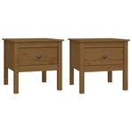 Side Tables 2 pcs Honey Brown 50x50x49 cm Solid Wood Pine