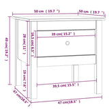 Side Table Black 50x50x49 cm Solid Wood Pine - Extra Image