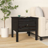 Side Tables 2 pcs Black 50x50x49 cm Solid Wood Pine - Top-Down View