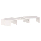 Monitor Stand White 60x24x10.5 cm Solid Wood Pine - Front View