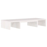 Monitor Stand White 60x24x10.5 cm Solid Wood Pine - Side View