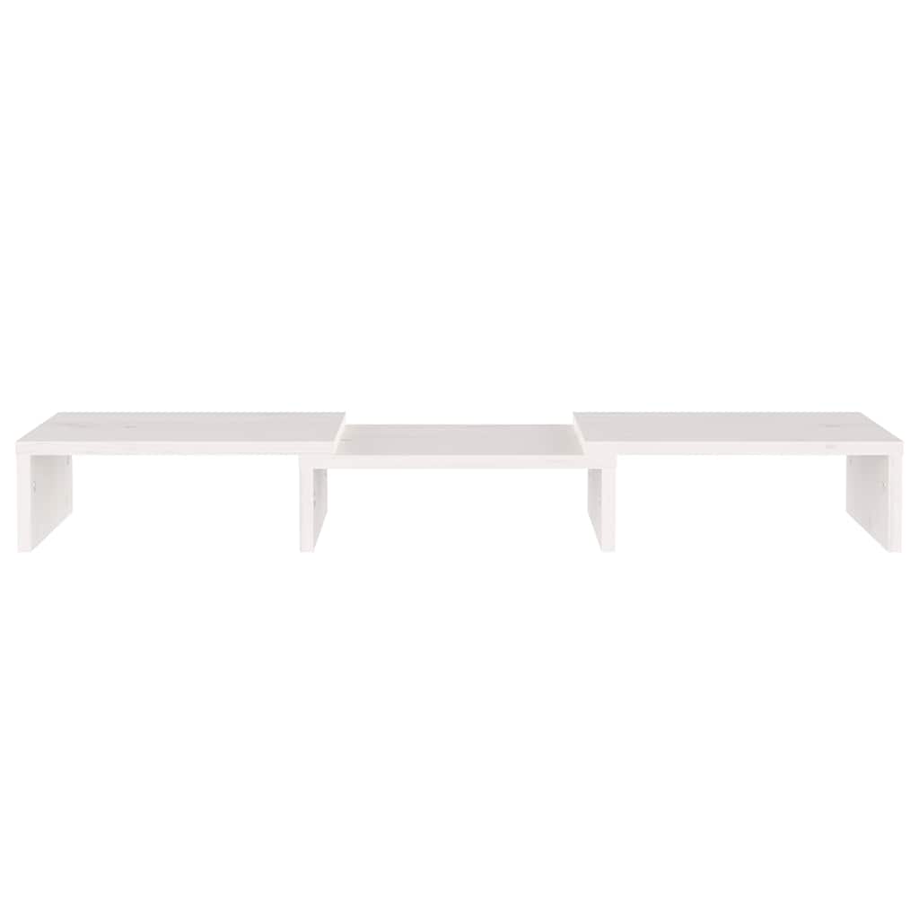 Monitor Stand White 60x24x10.5 cm Solid Wood Pine