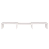 Monitor Stand White 60x24x10.5 cm Solid Wood Pine - 45-Degree Angle