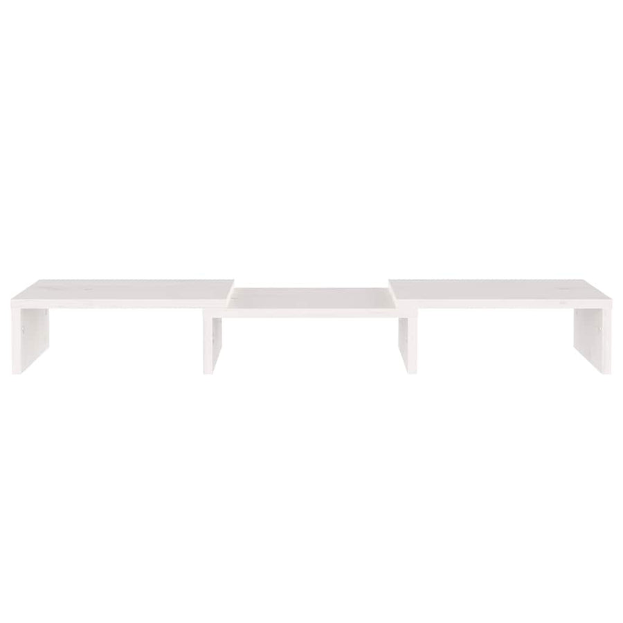 Monitor Stand White 60x24x10.5 cm Solid Wood Pine